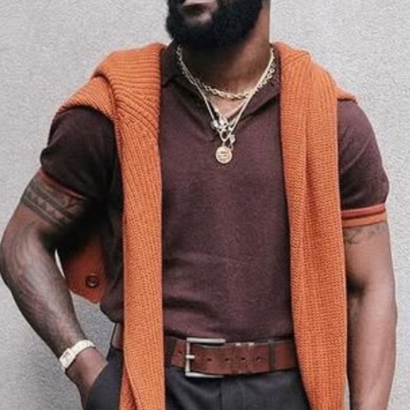 NWT Propaganda Agency Mens Baby Alpaca and Cotton Blend Polo Size XL - Picture 1 of 7